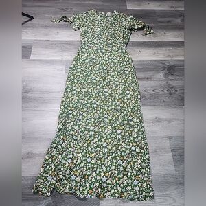 Asos Floral Long Green Dress